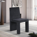 Meridian Benson Black Microsuede Corduroy Fabric Dining Chair IMAGE 2