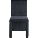 Meridian Benson Black Microsuede Corduroy Fabric Dining Chair IMAGE 3
