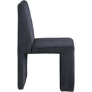 Meridian Benson Black Microsuede Corduroy Fabric Dining Chair IMAGE 4