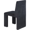 Meridian Benson Black Microsuede Corduroy Fabric Dining Chair IMAGE 6