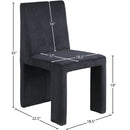 Meridian Benson Black Microsuede Corduroy Fabric Dining Chair IMAGE 9