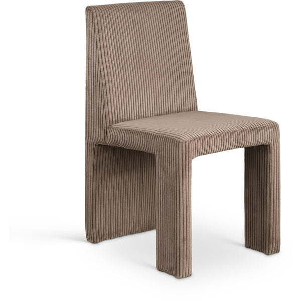 Meridian Benson Brown Microsuede Corduroy Fabric Dining Chair IMAGE 1