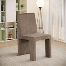 Meridian Benson Brown Microsuede Corduroy Fabric Dining Chair IMAGE 2