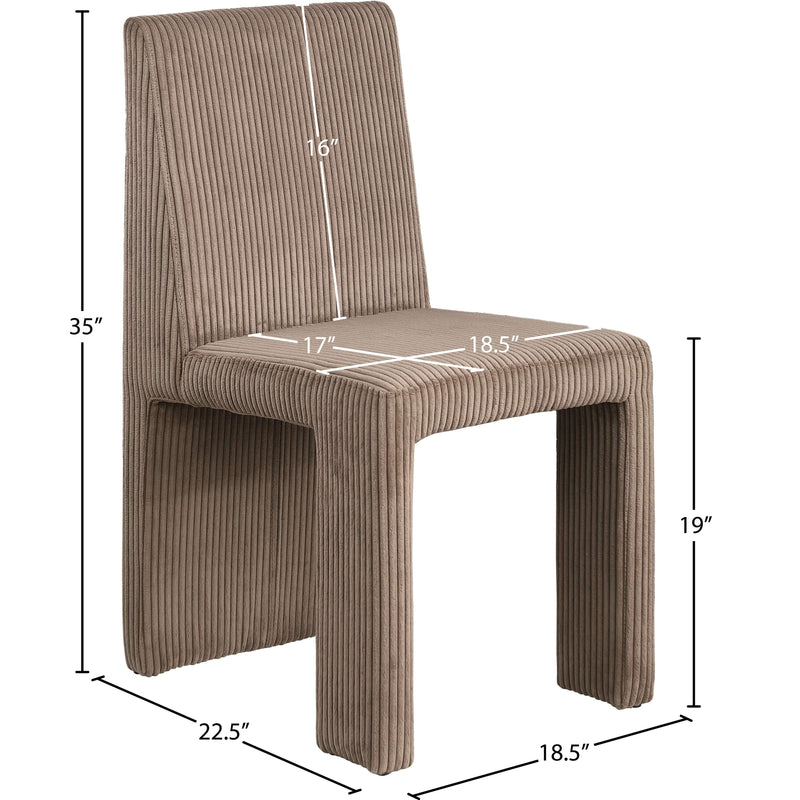 Meridian Benson Brown Microsuede Corduroy Fabric Dining Chair IMAGE 9