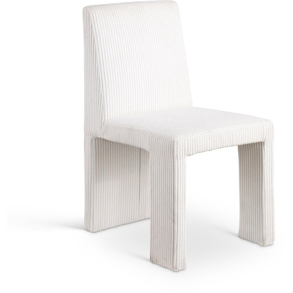 Meridian Benson Cream Microsuede Corduroy Fabric Dining Chair IMAGE 1