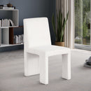 Meridian Benson Cream Microsuede Corduroy Fabric Dining Chair IMAGE 2