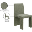 Meridian Benson Green Microsuede Corduroy Fabric Dining Chair IMAGE 10