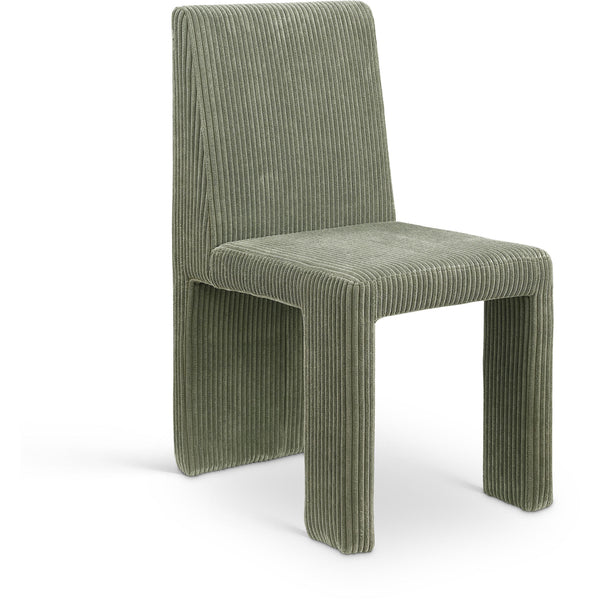 Meridian Benson Green Microsuede Corduroy Fabric Dining Chair IMAGE 1
