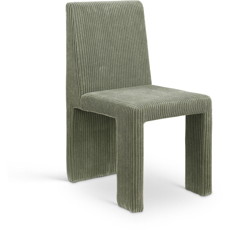Meridian Benson Green Microsuede Corduroy Fabric Dining Chair IMAGE 1