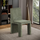 Meridian Benson Green Microsuede Corduroy Fabric Dining Chair IMAGE 2