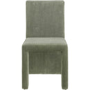 Meridian Benson Green Microsuede Corduroy Fabric Dining Chair IMAGE 3