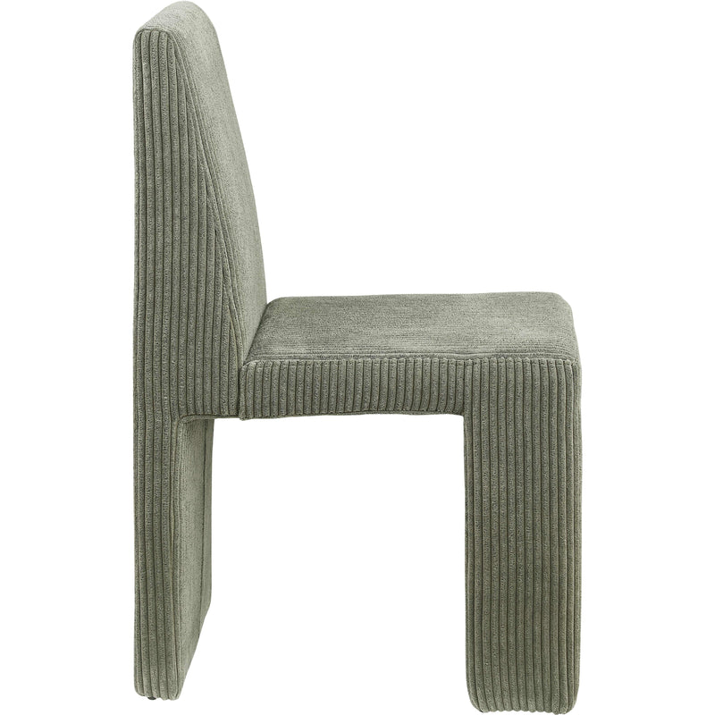 Meridian Benson Green Microsuede Corduroy Fabric Dining Chair IMAGE 4