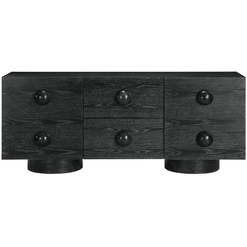 Meridian Bubble Black Rubberwood with Oak Veneer Sideboard/Buffet IMAGE 3