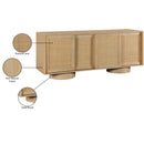 Meridian Windsor Natural Rubberwood Sideboard/Buffet IMAGE 11