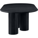 Meridian Dolan 143.25" / 119.25" / 95.25" Black Solid Wood And Oak Veneer Dining Table IMAGE 12