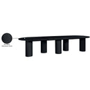  Meridian Dolan 143.25" / 119.25" / 95.25" Black Solid Wood And Oak Veneer Dining Table IMAGE 15