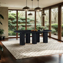 Meridian Dolan 143.25" / 119.25" / 95.25" Black Solid Wood And Oak Veneer Dining Table IMAGE 4