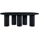  Meridian Dolan 143.25" / 119.25" / 95.25" Black Solid Wood And Oak Veneer Dining Table IMAGE 9