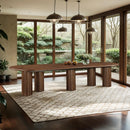  Meridian Dolan 143.25" / 119.25" / 95.25" Brown Solid Wood And Oak Veneer Dining Table IMAGE 2