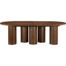  Meridian Dolan 143.25" / 119.25" / 95.25" Brown Solid Wood And Oak Veneer Dining Table IMAGE 5