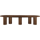  Meridian Dolan 143.25" / 119.25" / 95.25" Brown Solid Wood And Oak Veneer Dining Table IMAGE 7