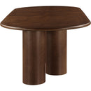  Meridian Dolan 143.25" / 119.25" / 95.25" Brown Solid Wood And Oak Veneer Dining Table IMAGE 9