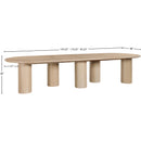  Meridian Dolan 95.25" / 119.25" / 143.25" Oak Solid Wood And Oak Veneer Dining Table IMAGE 14