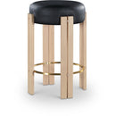  Meridian Harrison Black Vegan Leather Upholstered Counter Stool IMAGE 1