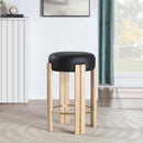  Meridian Harrison Black Vegan Leather Upholstered Counter Stool IMAGE 2
