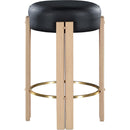  Meridian Harrison Black Vegan Leather Upholstered Counter Stool IMAGE 3