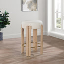  Meridian Harrison Cream Vegan Leather Upholstered Counter Stool IMAGE 2