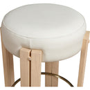  Meridian Harrison Cream Vegan Leather Upholstered Counter Stool IMAGE 4
