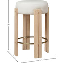  Meridian Harrison Cream Vegan Leather Upholstered Counter Stool IMAGE 6