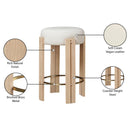  Meridian Harrison Cream Vegan Leather Upholstered Counter Stool IMAGE 7