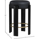 Meridian Harrison Black Vegan Leather Counter Stool IMAGE 6