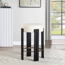 Meridian Harrison Cream Vegan Leather Counter Stool IMAGE 2