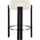 Meridian Harrison Cream Vegan Leather Counter Stool IMAGE 3