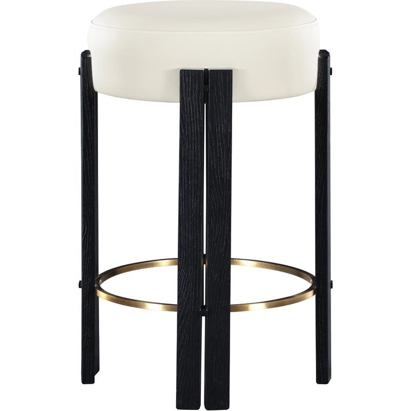 Meridian Harrison Cream Vegan Leather Counter Stool IMAGE 3