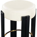 Meridian Harrison Cream Vegan Leather Counter Stool IMAGE 4