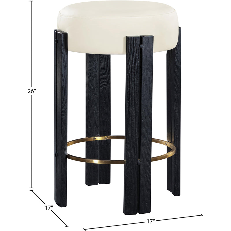 Meridian Harrison Cream Vegan Leather Counter Stool IMAGE 6