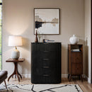 Meridian Astrid Black Solid Wood And Oak Veneer Chest IMAGE 2