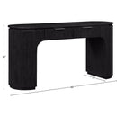  Meridian Astrid Black Solid Wood And Oak Veneer Desk IMAGE 12