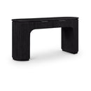 Meridian Astrid Black Solid Wood And Oak Veneer Desk IMAGE 1