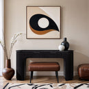  Meridian Astrid Black Solid Wood And Oak Veneer Desk IMAGE 2