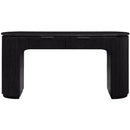  Meridian Astrid Black Solid Wood And Oak Veneer Desk IMAGE 3