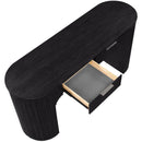  Meridian Astrid Black Solid Wood And Oak Veneer Desk IMAGE 8