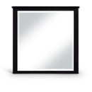  Meridian Astrid Black Solid Wood And Oak Veneer Mirror IMAGE 1