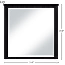  Meridian Astrid Black Solid Wood And Oak Veneer Mirror IMAGE 8