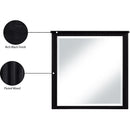  Meridian Astrid Black Solid Wood And Oak Veneer Mirror IMAGE 9