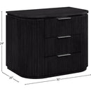  Meridian Astrid Black Solid Wood And Oak Veneer Nightstand IMAGE 12